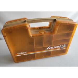 Vtg. Fenwick 15 Woodstream Fishing Double Sided Tackle Box In Good Condition